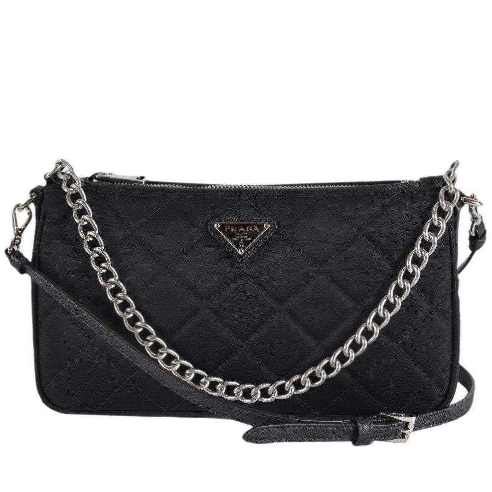 Prada Quilted Tessuto Nylon Shoulder Bag in Black - photo 1