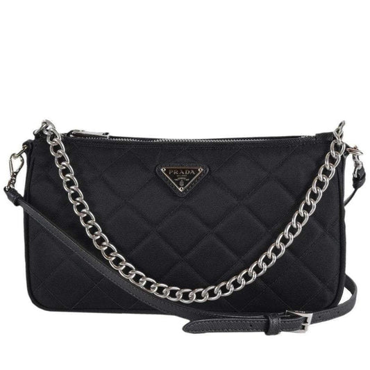 Prada Quilted Tessuto Nylon Shoulder Bag in Black - photo 1