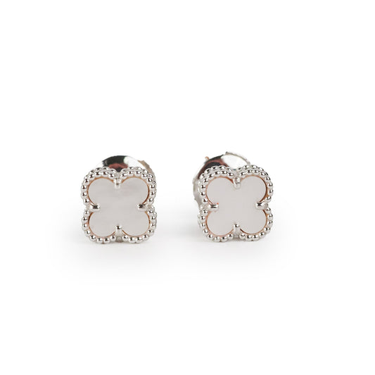 Van Cleef and Arpels Sweet White Gold Mother of Pearl MOP Earrings - photo 1