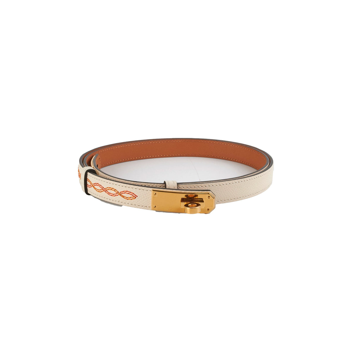 Hermes Kelly 18 Belt Nata/Orange - B Stamp - photo 1