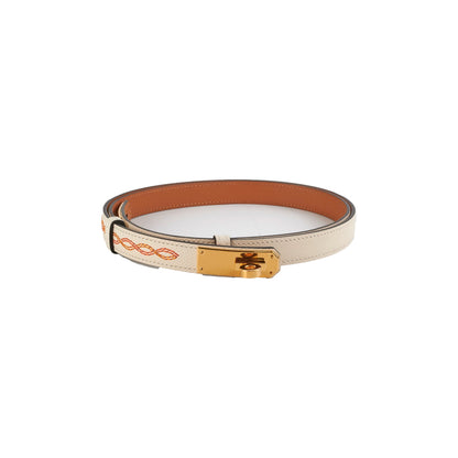 Hermes Kelly 18 Belt Nata/Orange - B Stamp - photo 1
