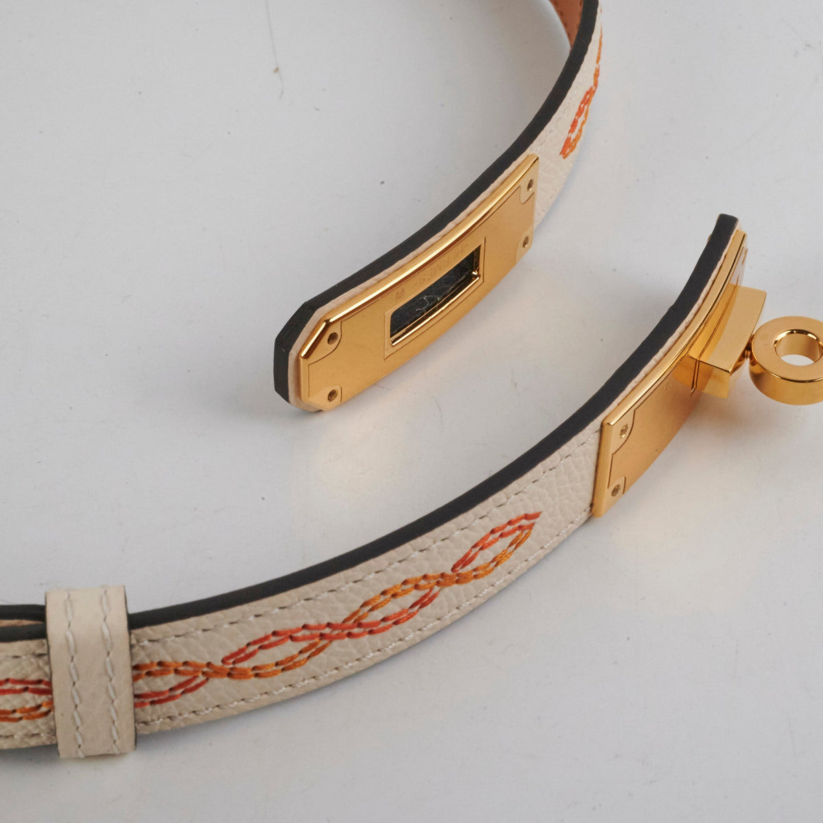 Hermes Kelly 18 Belt Nata/Orange - B Stamp - photo 4