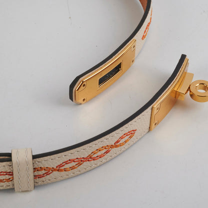 Hermes Kelly 18 Belt Nata/Orange - B Stamp - photo 4