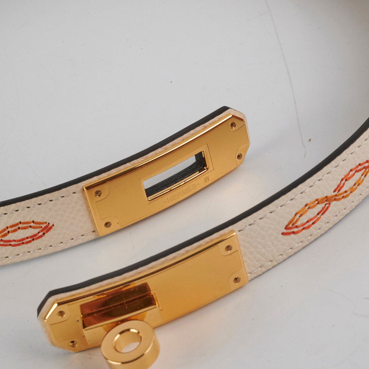Hermes Kelly 18 Belt Nata/Orange - B Stamp - photo 3