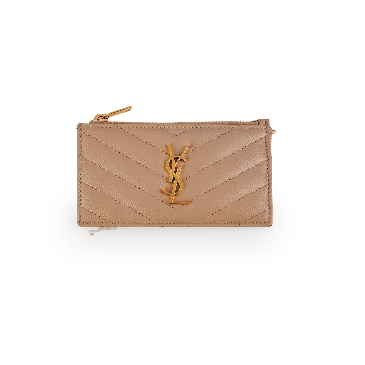 Saint Laurent Beige Zip Card Holder - photo 1