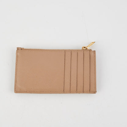 Saint Laurent Beige Zip Card Holder - photo 2