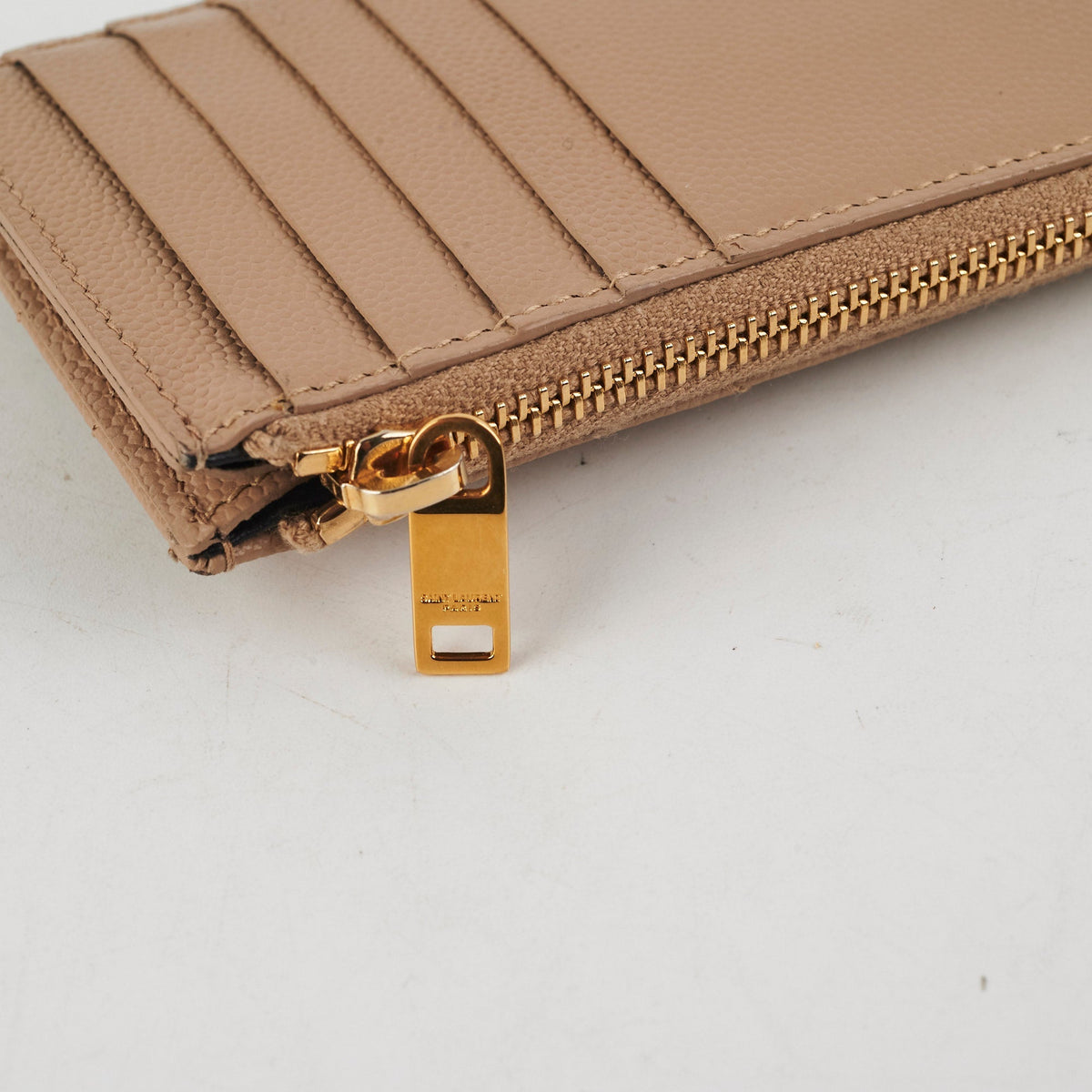 Saint Laurent Beige Zip Card Holder - photo 5