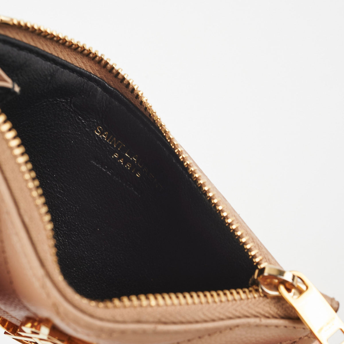 Saint Laurent Beige Zip Card Holder - photo 3