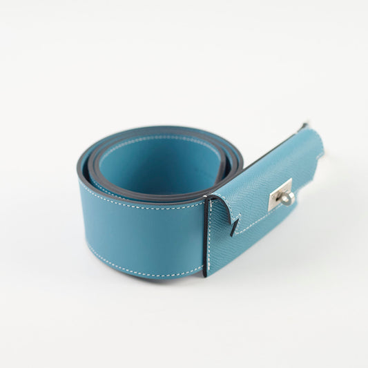 Hermes Kelly Pocket Bag Strap Blue Jeans - Stamp W - photo 1