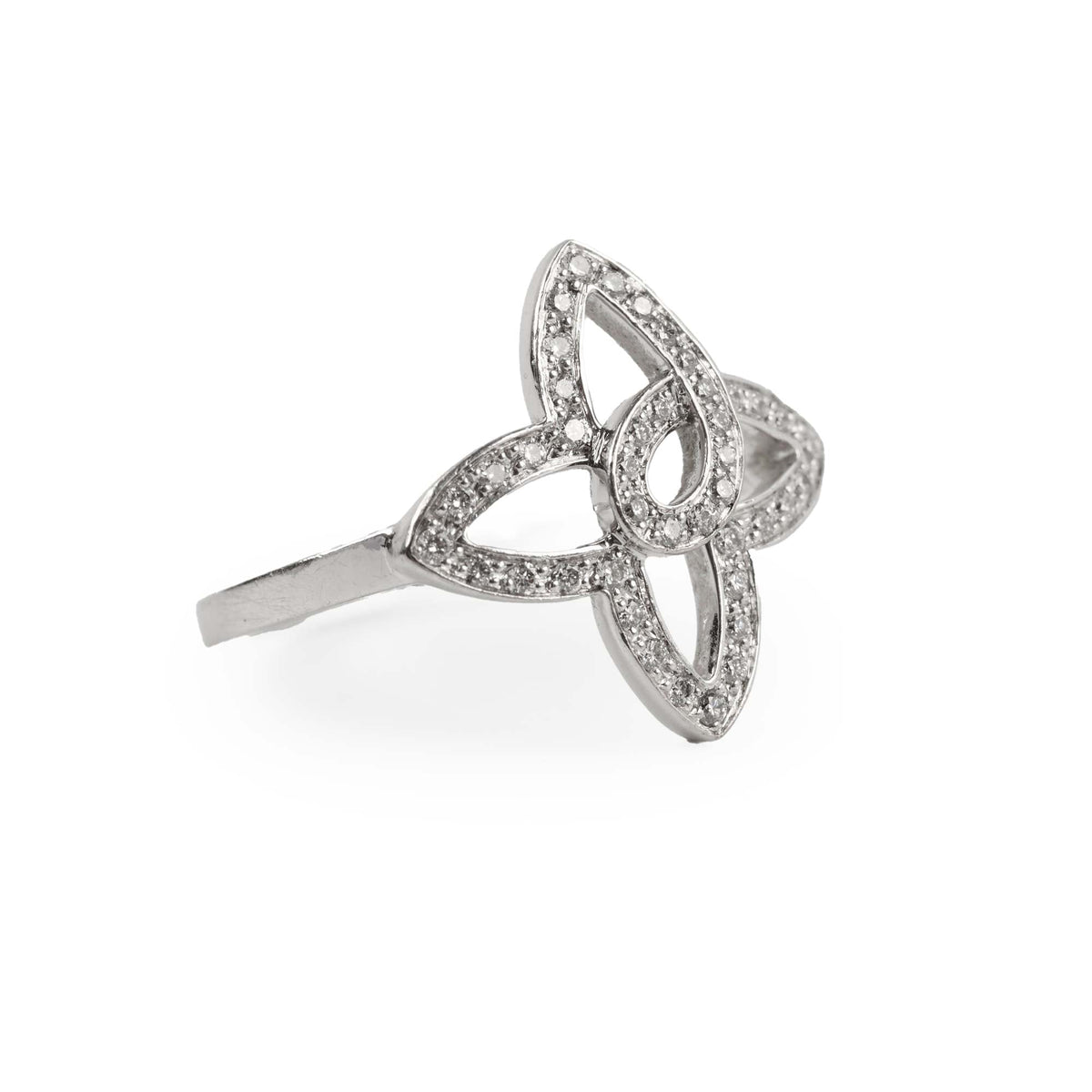 Louis Vuitton 18k White Gold Fleur Ring Size 54 - photo 1
