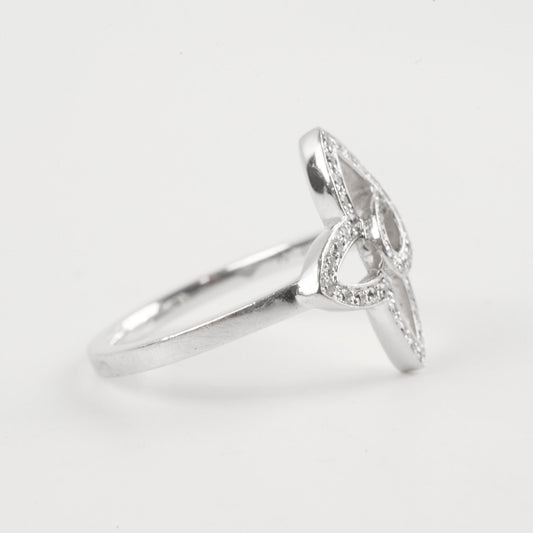 Louis Vuitton 18k White Gold Fleur Ring Size 54 - photo 2