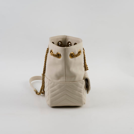 Saint Laurent Mini Joy Matelasse Leather Bucket Bag Cream - photo 2