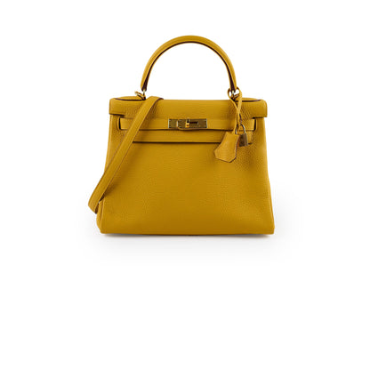 Hermes Kelly 28 Togo Leather Jaune Ambre GHW Y stamp - photo 1