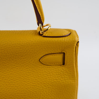 Hermes Kelly 28 Togo Leather Jaune Ambre GHW Y stamp - photo 6