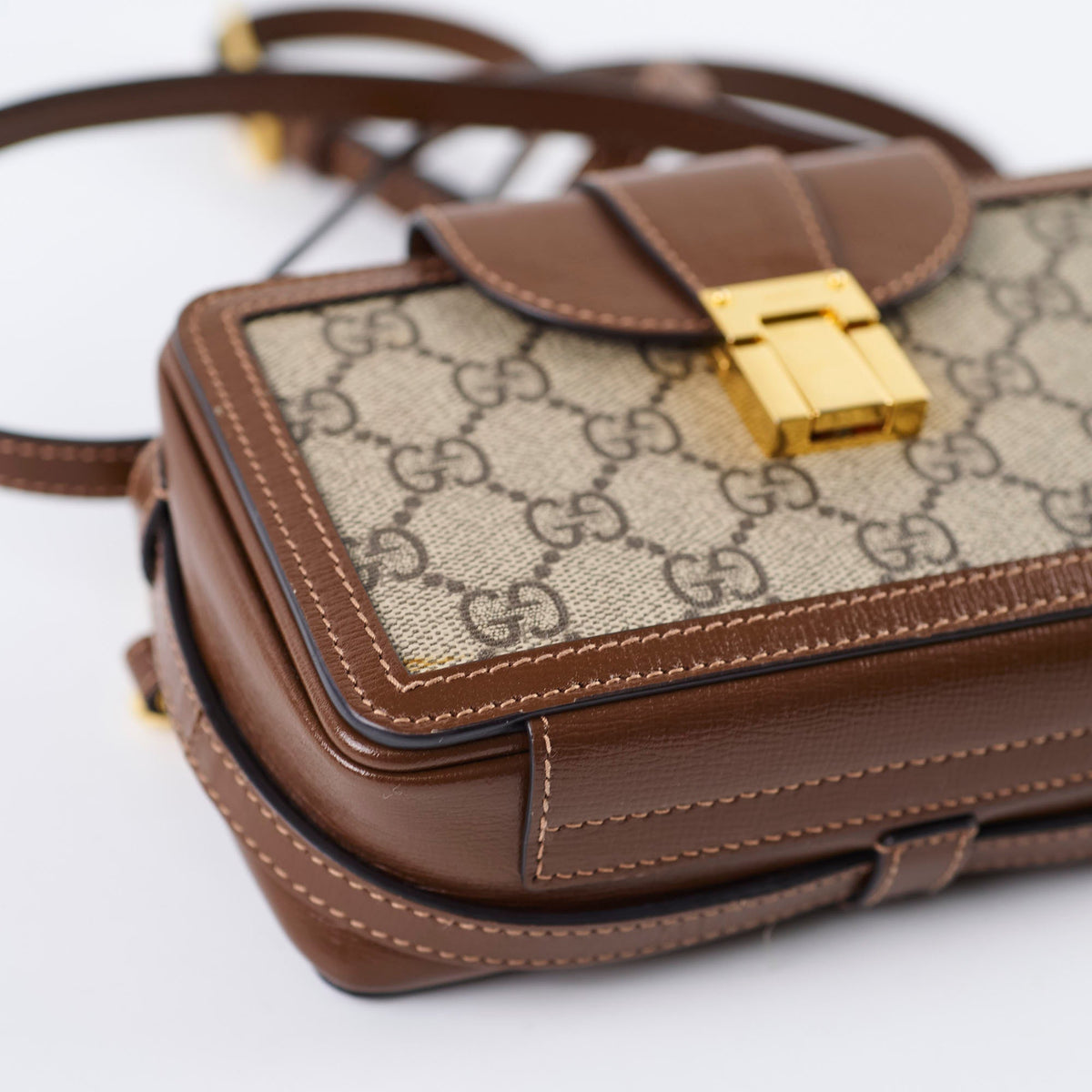 Gucci GG Surpreme Mini Clasp Bag Brown - photo 12
