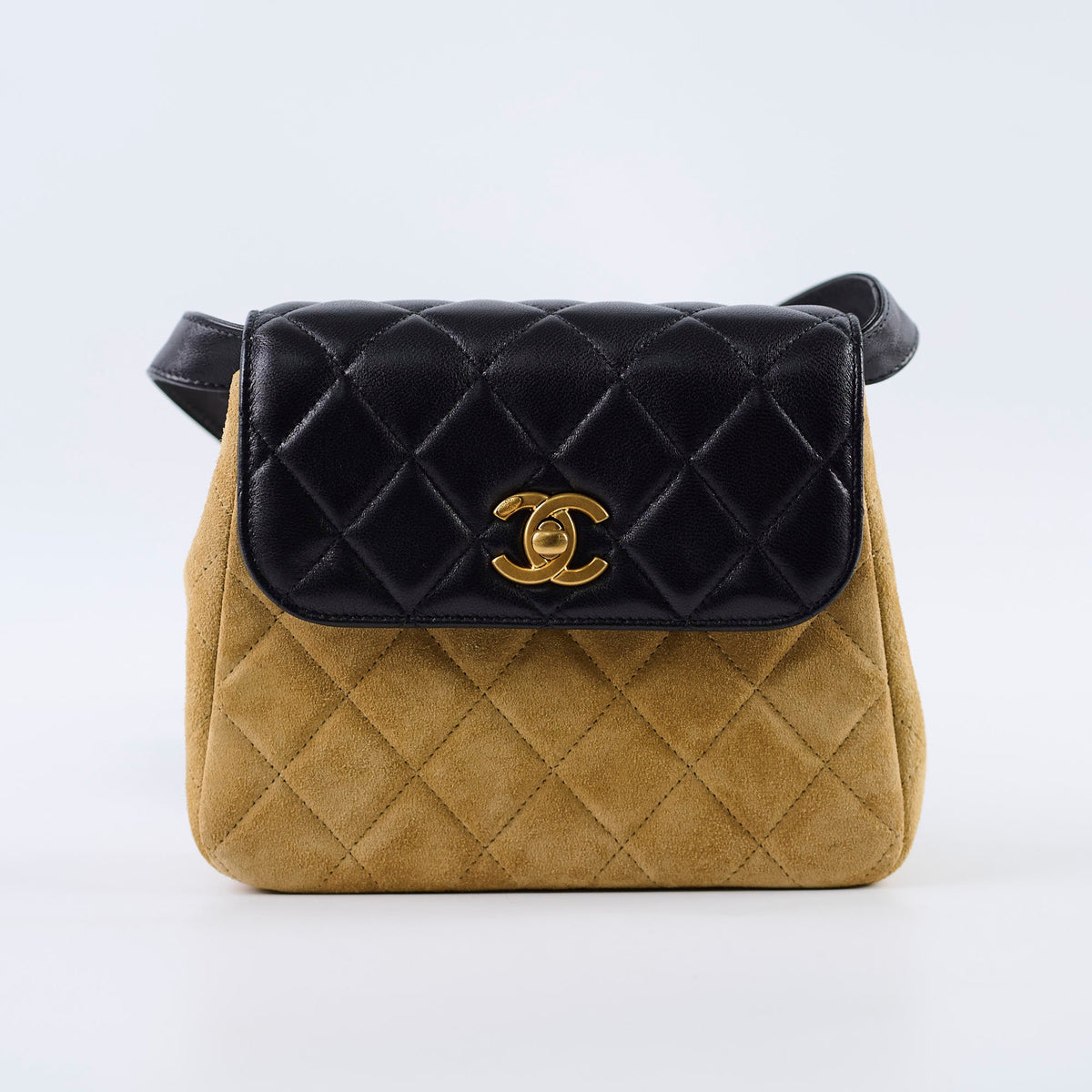 Chanel 25A Suede Mini Crossbody Black/Camel (Microchipped) - photo 2