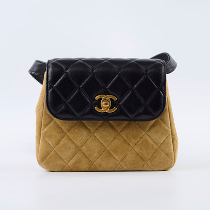 Chanel 25A Suede Mini Crossbody Black/Camel (Microchipped) - photo 2