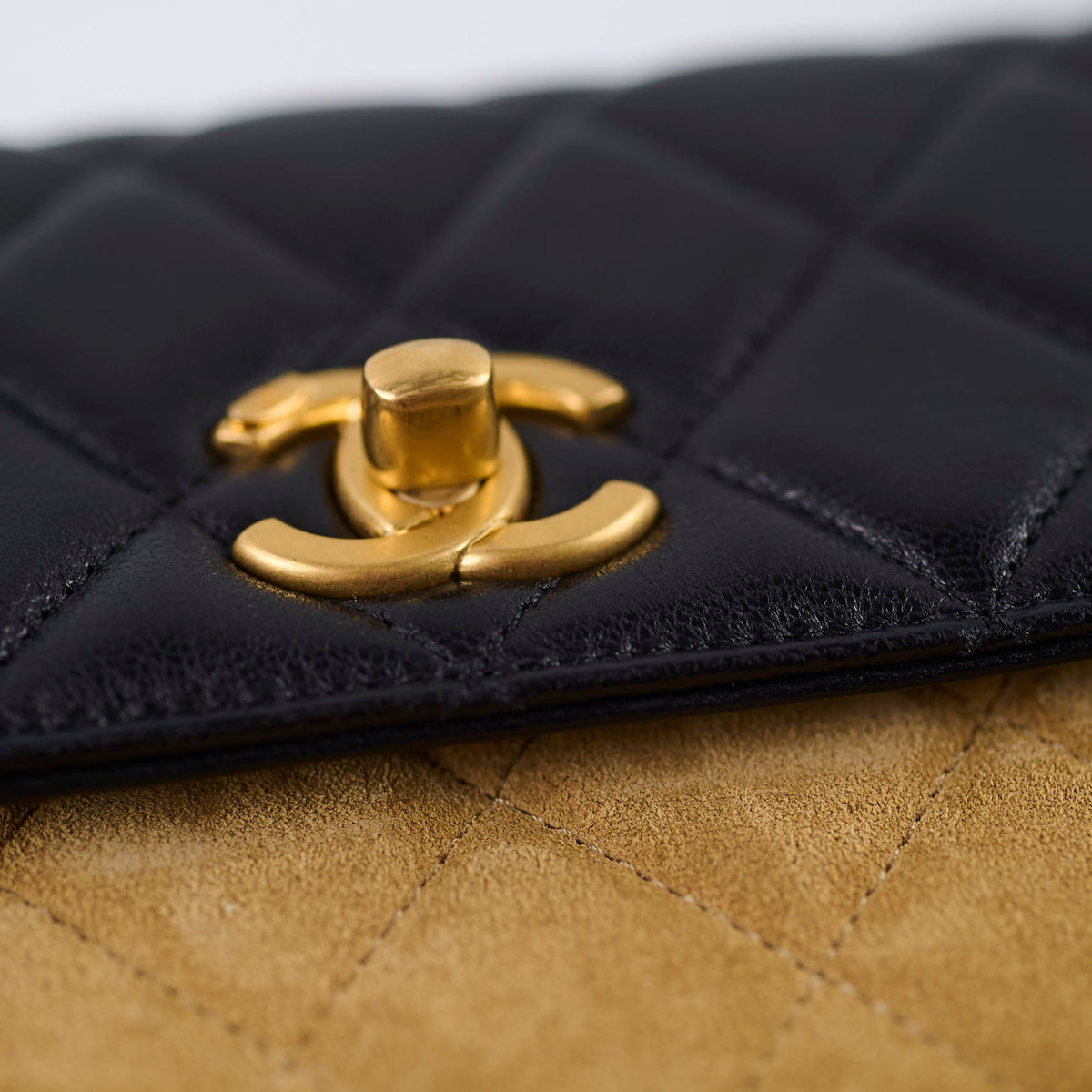 Chanel 25A Suede Mini Crossbody Black/Camel (Microchipped) - photo 15