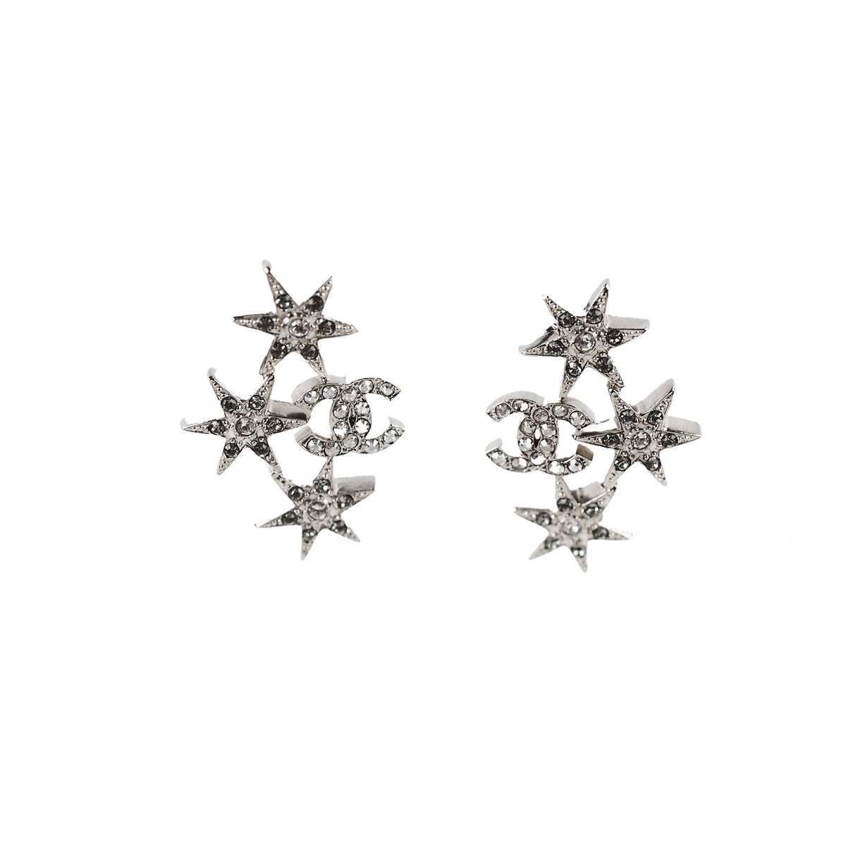 Chanel Triple Stars Cluster Stud Earrings - photo 1