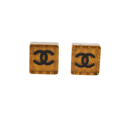 Chanel Amber Square CC Logo Earrings - photo 1