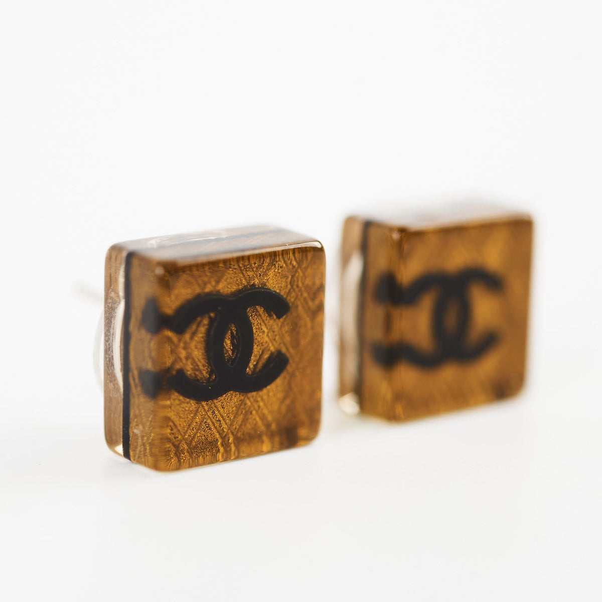 Chanel Amber Square CC Logo Earrings - photo 2