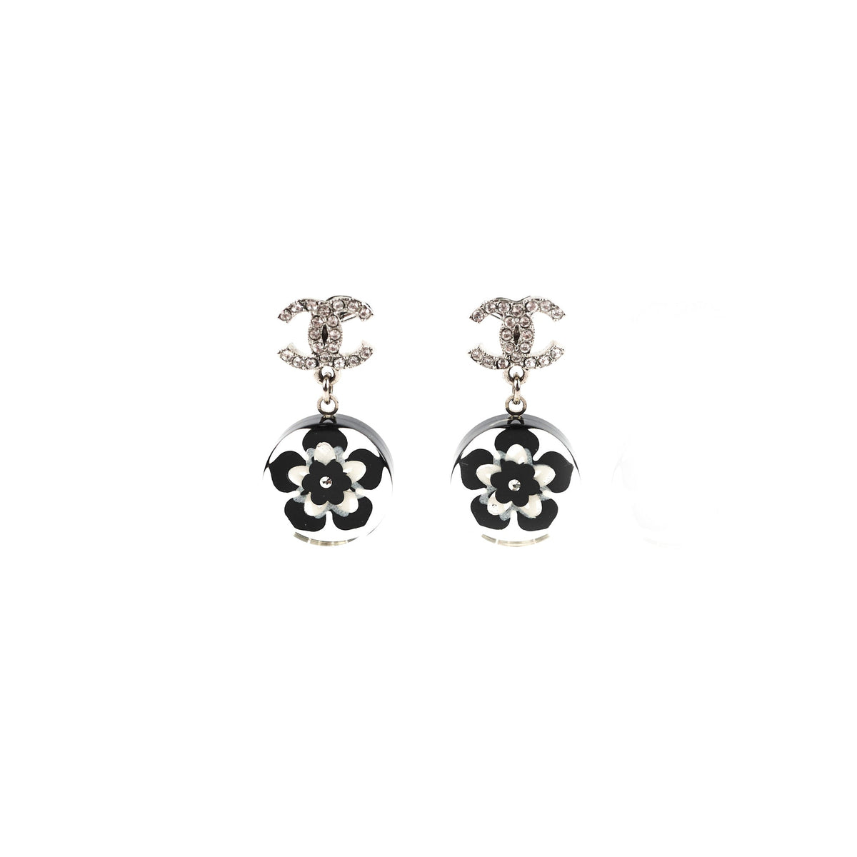Chanel Flower Crystal CC Logo Earrings - photo 1
