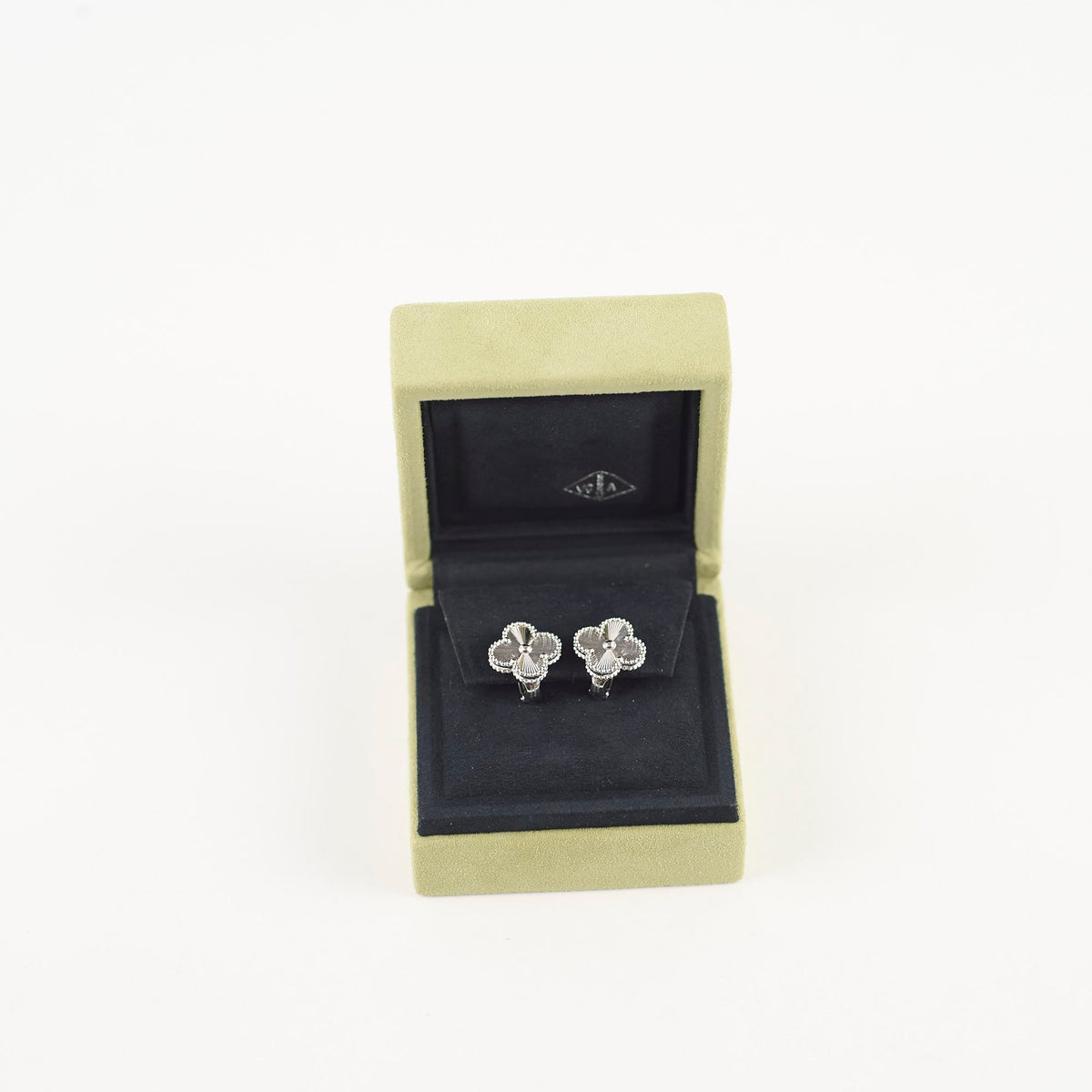 Van Cleef & Arpels Vintage Alhambra Guilloche Earrings WG - photo 2