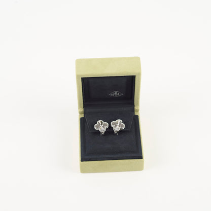 Van Cleef & Arpels Vintage Alhambra Guilloche Earrings WG - photo 2
