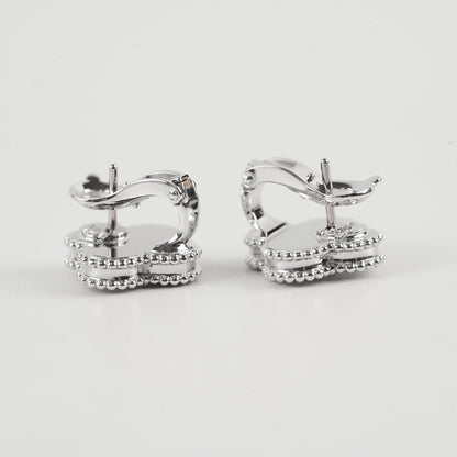 Van Cleef & Arpels Vintage Alhambra Guilloche Earrings WG - photo 5