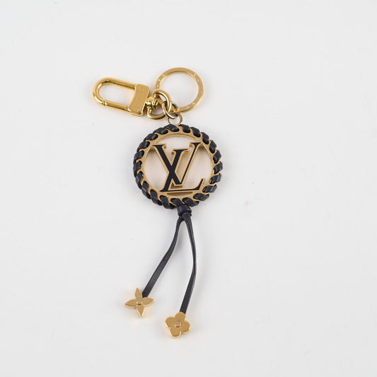 Louis Vuitton Very Bag Charm Key Holder Gold with Black Leather - photo 2