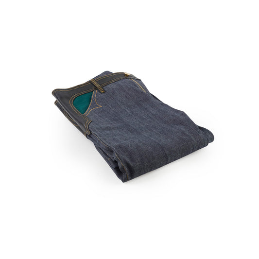 Louis Vuitton Denim Jeans Contrasting Leather Dark Blue Size 40 - photo 1