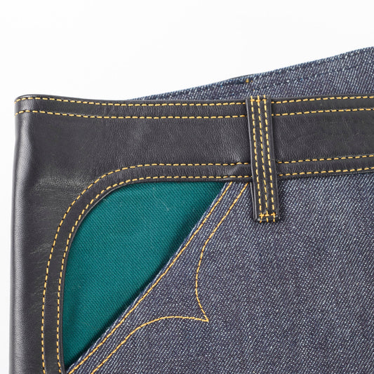 Louis Vuitton Denim Jeans Contrasting Leather Dark Blue Size 40 - photo 2