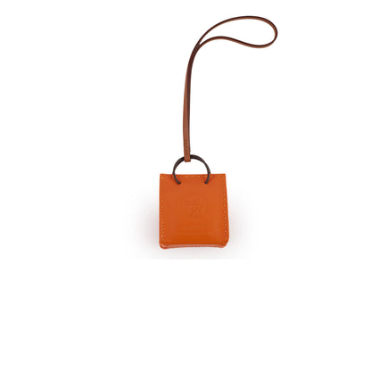 Hermes Orange Shopping Bag Charm - photo 1