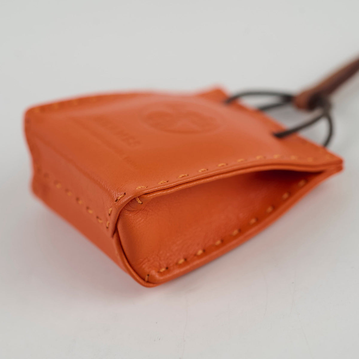 Hermes Orange Shopping Bag Charm - photo 3