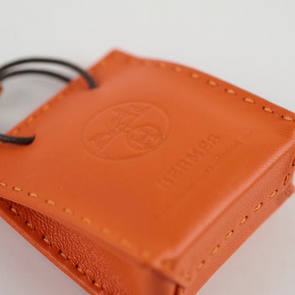 Hermes Orange Shopping Bag Charm - photo 5