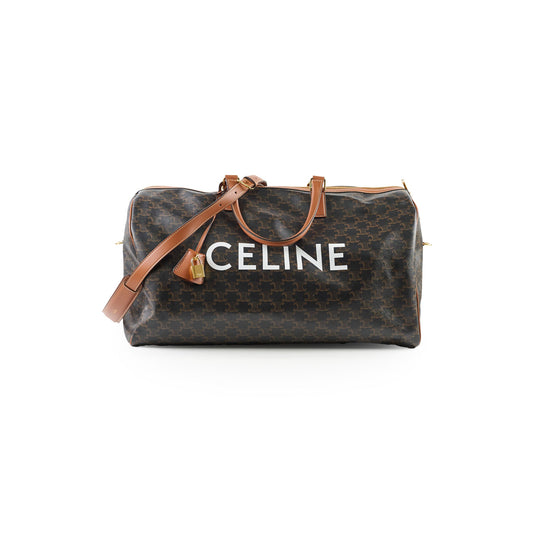 Celine Large Travel Bag Triomphe Canvas/Calfskin Leather Brown - photo 1