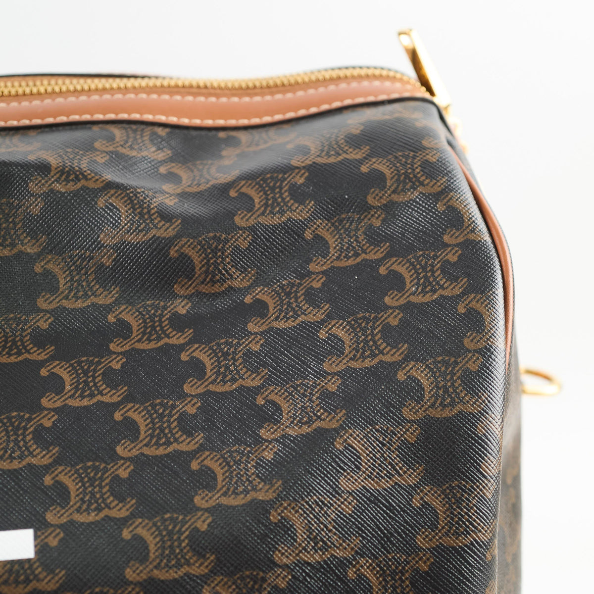 Celine Large Travel Bag Triomphe Canvas/Calfskin Leather Brown - photo 14