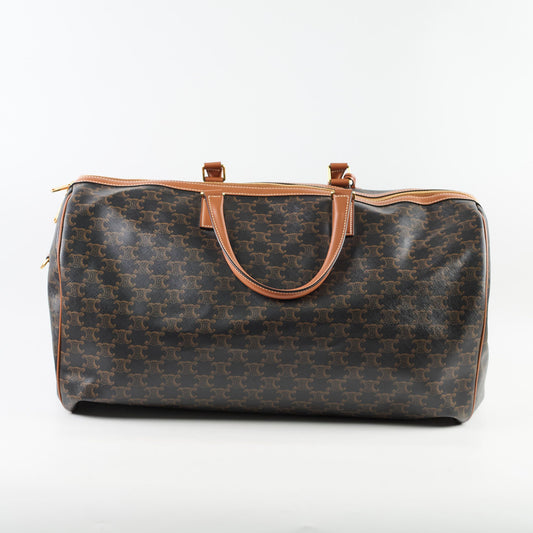 Celine Large Travel Bag Triomphe Canvas/Calfskin Leather Brown - photo 2