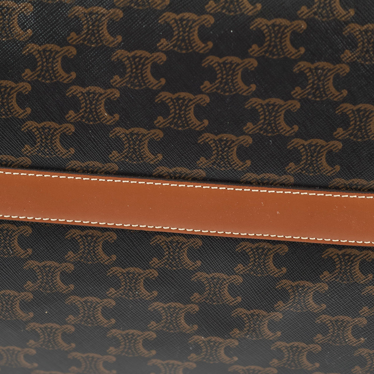 Celine Large Travel Bag Triomphe Canvas/Calfskin Leather Brown - photo 10