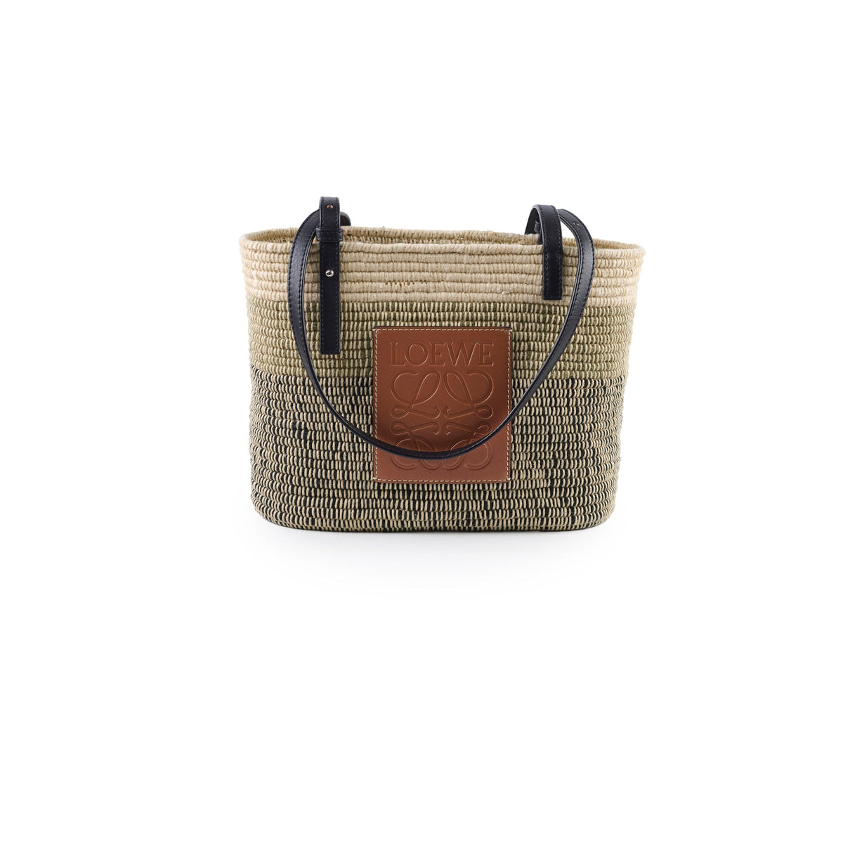 Loewe Square Basket Bag Mixed Media Woven Raffia - photo 1