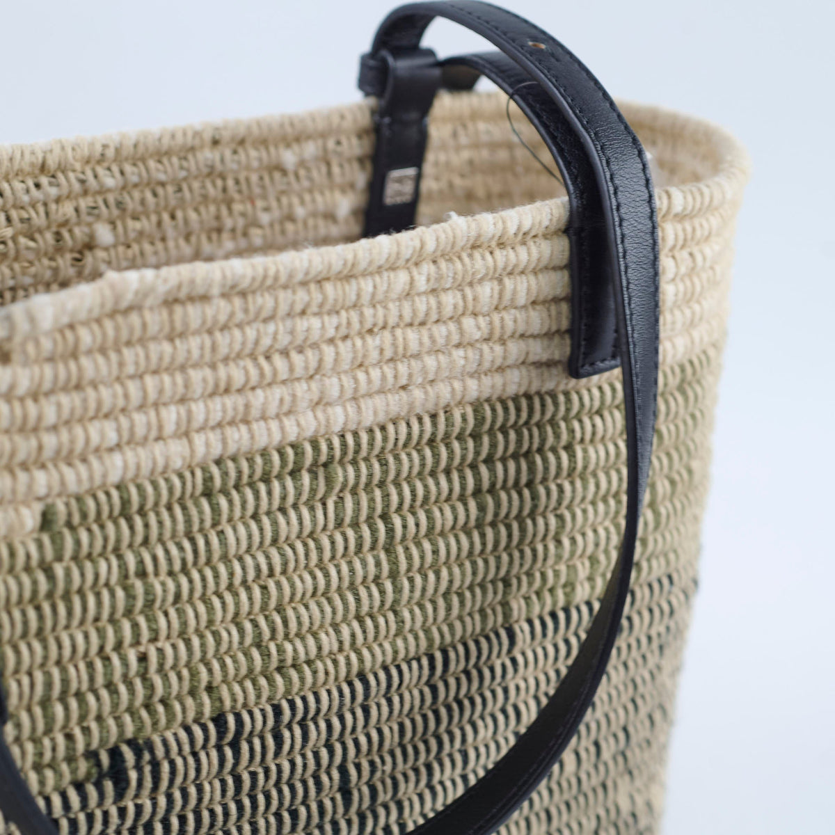 Loewe Square Basket Bag Mixed Media Woven Raffia - photo 6