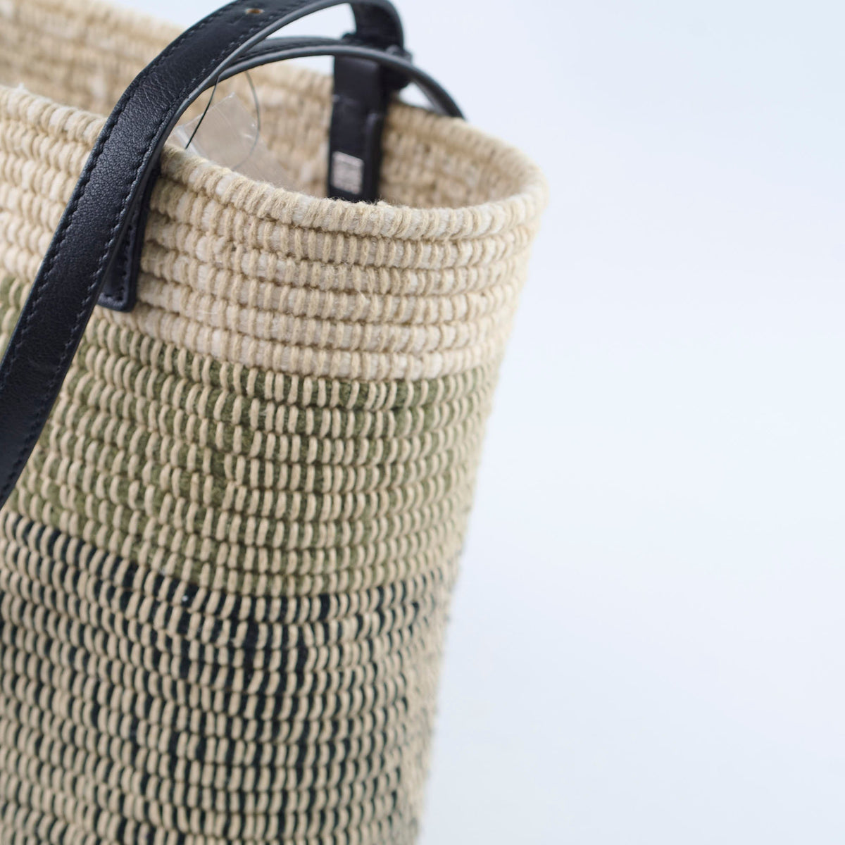 Loewe Square Basket Bag Mixed Media Woven Raffia - photo 7