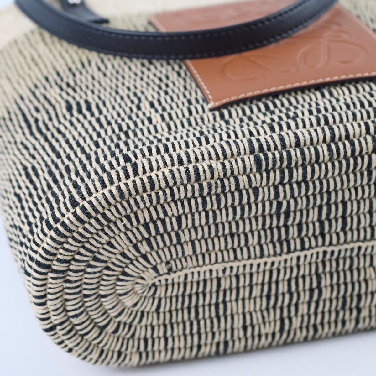Loewe Square Basket Bag Mixed Media Woven Raffia - photo 14