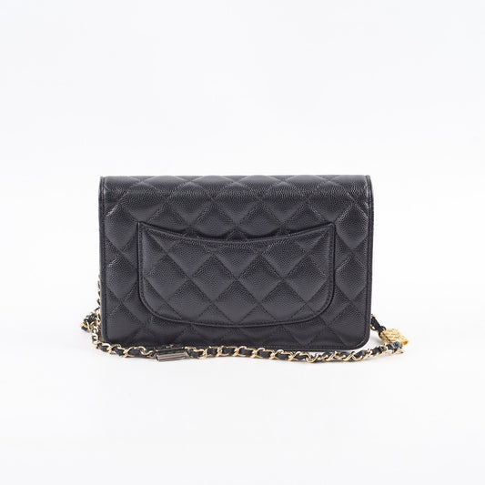 Chanel Caviar Charm Wallet on Chain WOC Black GHW Microchipped - photo 2