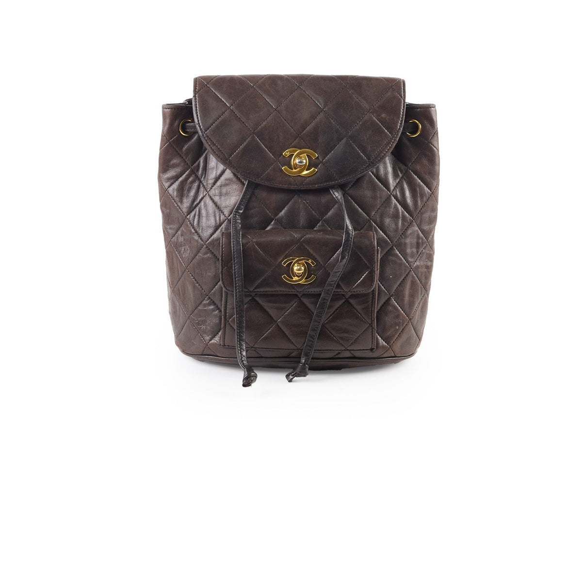 Chanel 24K Vintage Duma Backpack Lambskin Dark Brown - photo 1