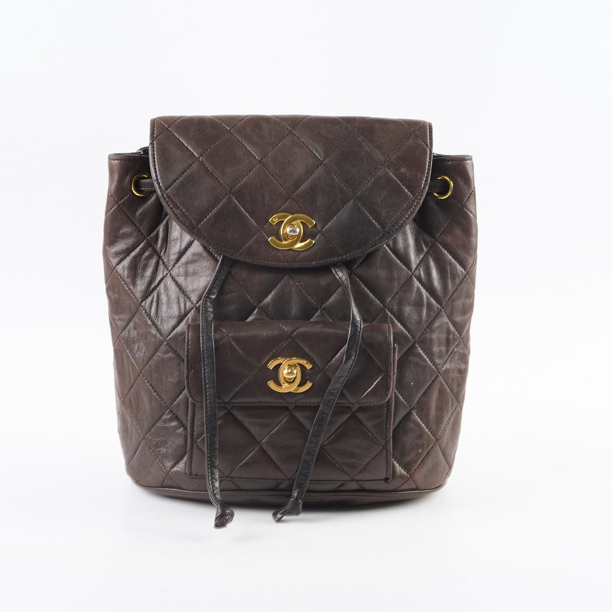 Chanel 24K Vintage Duma Backpack Lambskin Dark Brown - photo 2
