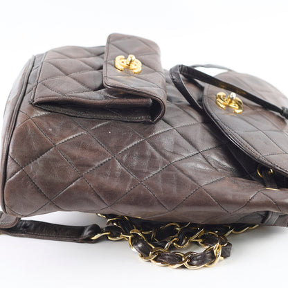 Chanel 24K Vintage Duma Backpack Lambskin Dark Brown - photo 5