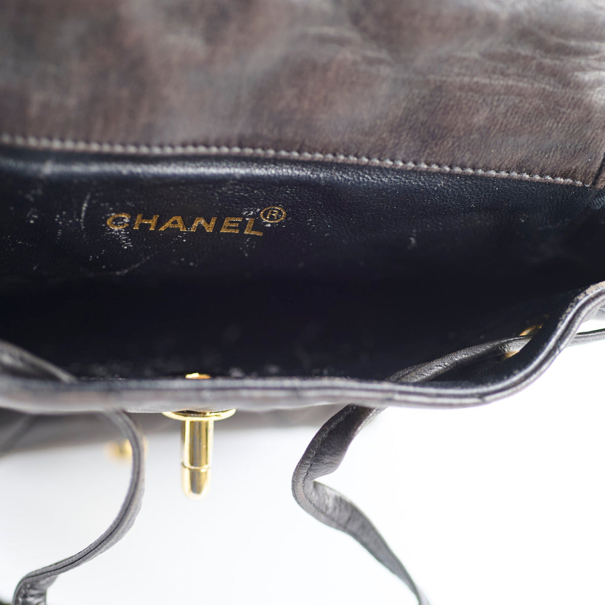 Chanel 24K Vintage Duma Backpack Lambskin Dark Brown - photo 11