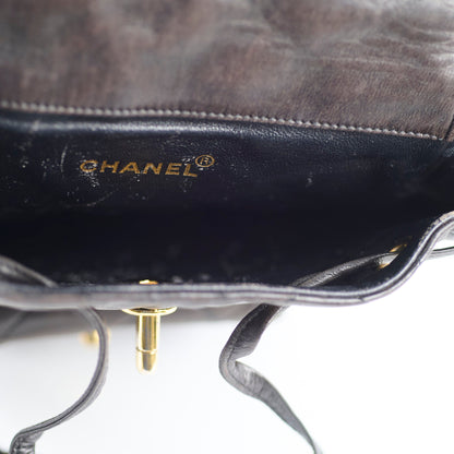 Chanel 24K Vintage Duma Backpack Lambskin Dark Brown - photo 11