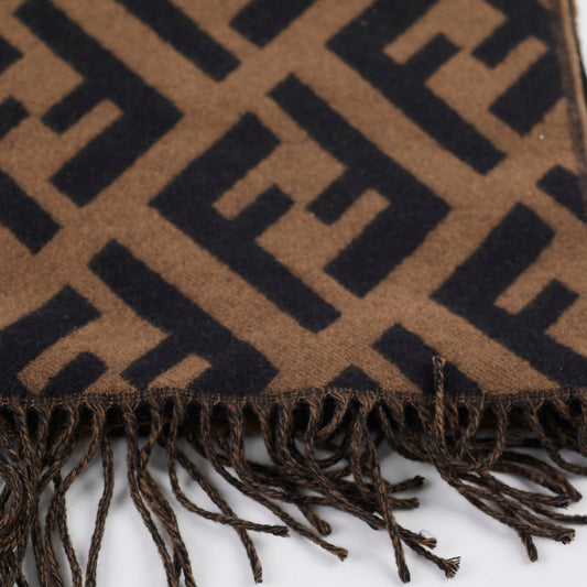 Fendi FF Cashmere Scarf Brown/Black - photo 2